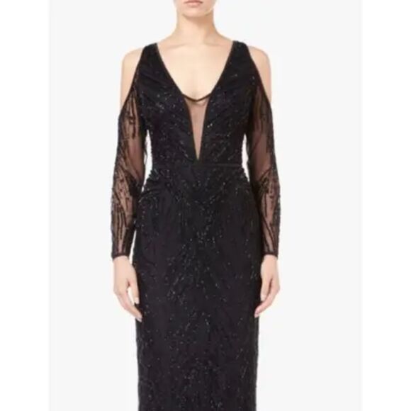 Adrianna Pappel Sequined Evening Gown - Size 14 - NWT - Picture 1 of 5